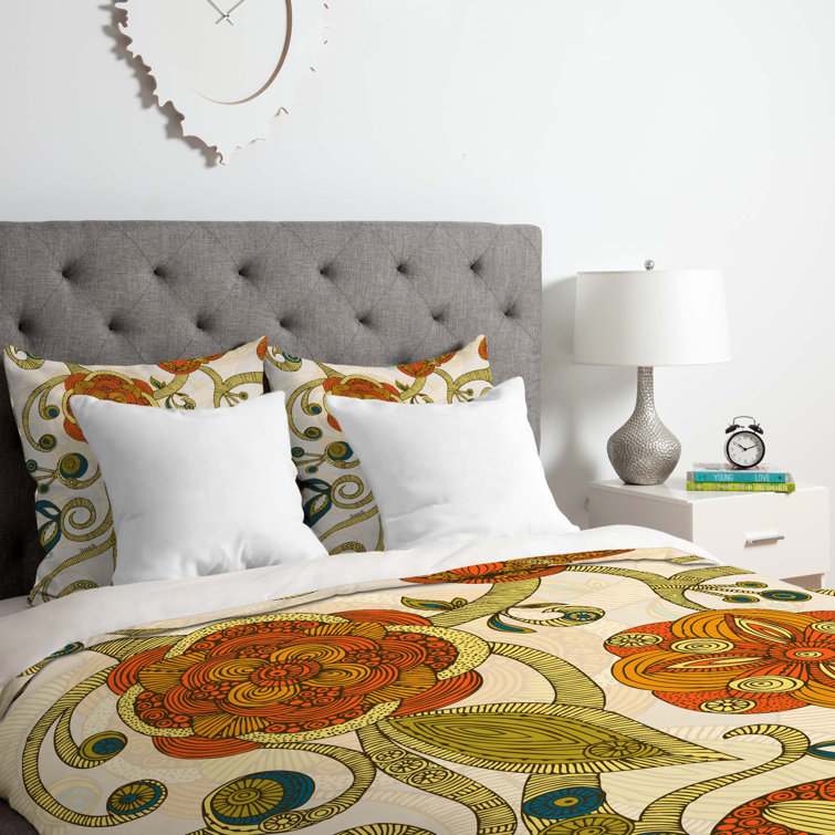 East Urban Home Yellow/Orange/Green Microfiber Duvet Cover Set & Reviews Wayfair